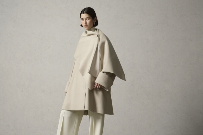 銀座和光　Matilde ノーカラーニットコート　ベージュ系 銀座和光 Matilde ノーカラーニットコート ベージュ系 ノー